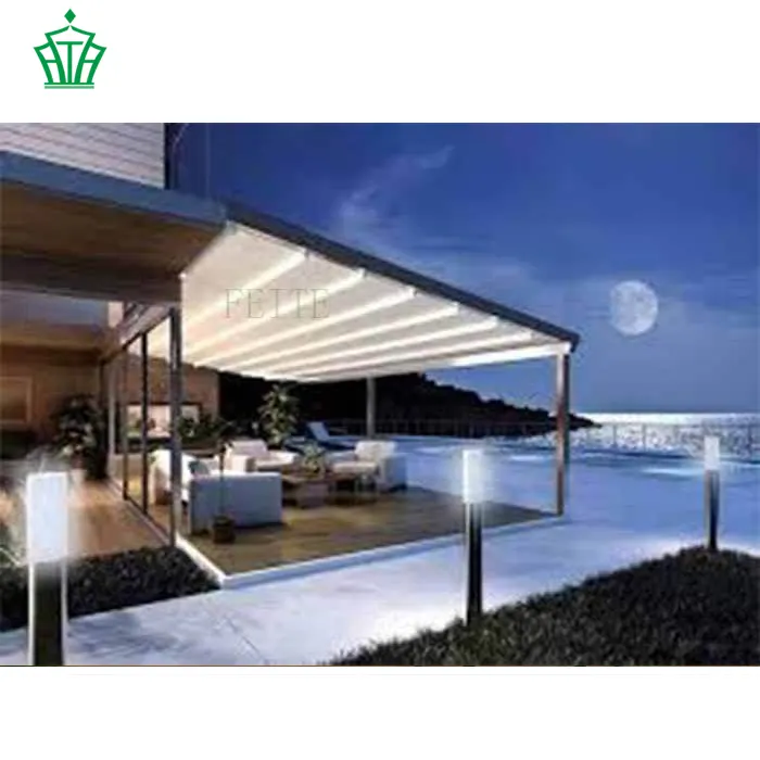 Penjualan Terbaik PVC Pergola sistem kerai logam garasi teras Louvered Pergola