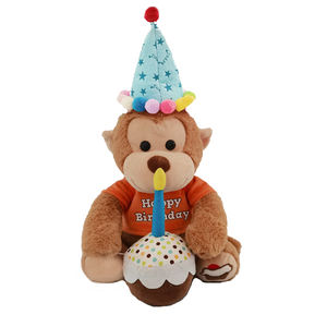 Peluche de cumpleaños mono suave juguete regalo pastel oso juguete fabricante nuevo diseño OEM peluche animal de peluche juguetes promocionales - Product Image 1