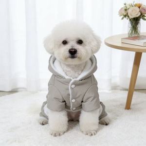 Manteau d'hiver pour chien, pour Schnauzer, Teddy, Bichon Frise, rembourré, à capuche, vêtement à quatre pattes, kaki, vert foncé, marron foncé, automne-hiver - Product Image 2