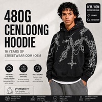 Sweat-shirt à capuche en molleton de coton épais personnalisé Cenloong pour hommes