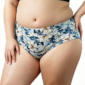 売れ筋 ミッドウエスト スリム お腹シェイプ 花柄プリント フルカバー プラスサイズ レディース下着 大きいサイズ レディースショーツ - Product Image 2