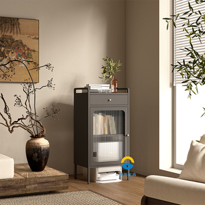Meuble de rangement en acier à 1 porte et 1 tiroir pour aspirateur robot, idéal pour salon, <span class=keywords><strong>appartement</strong></span>, salle à manger, école - Vente en gros usine - Product Image 1