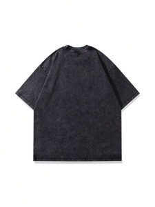 Camiseta de Verano para Hombre, Cuello Redondo, Manga Corta, Estampado de Letras, Estilo Casual, Lavado Desgastado, Personalización Disponible F10 - Product Image 2