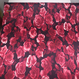 100% su misura pura <span class=keywords><strong>seta</strong></span> tessuto satinato 16mm moda rosa <span class=keywords><strong>rossa</strong></span> stampa da donna tessuto motivo floreale per abiti da matrimonio - Product Image 2