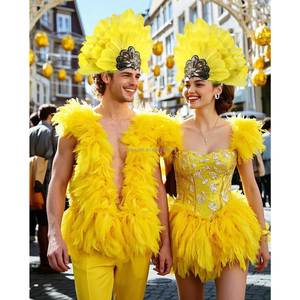 Tocado de Plumas de Ganso Teñidas Ecológicas YOLAN al por Mayor, Pasador de Pelo Festivo para Bodas y Fiestas de Halloween, Horquilla con Encaje - Product Image 3