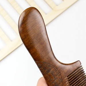 Golden Sandalwood <b>Comb</b> 185x53x12mm Carved Chinese Style Wooden <b>Hair</b> <b>Comb</b> For Long <b>Hair</b> Unisex Home Use - Product Image 3