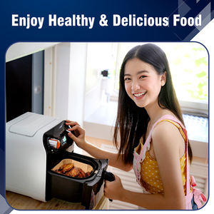 Tek kullanımlık 8.6x5.5 ''silikon hava fritöz gömlekleri dikdörtgen çift 8 Qt için 100 adet hava fritöz gıda kullanımı için <span class=keywords><strong>2</strong></span> sepetleri ile - Product Image 6