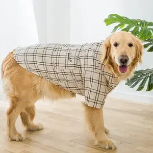 3XL ~ 8XL модная летняя футболка в клетку с узором, одежда для маленьких и больших собак, одежда для собак
