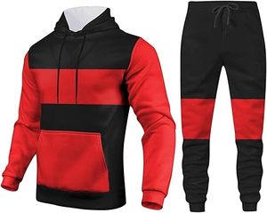 Modern baik merek bordir Hoodie Set untuk pria dengan dua warna Splicing bernapas kaus dan celana Set untuk anak laki-laki - Product Image 1