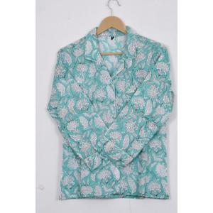 Pyjama en satin de coton pour femmes de haute qualité, ensemble 2 pièces, respirant, doux, à boutons, manches longues, taille élastique, vêtements de nuit - Product Image 3