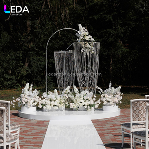 ฉากหลังงานแต่งงานเหล็กดัด LEDA พร้อมม่านตกแต่งเวทีงานแต่งงาน - Product Image 2