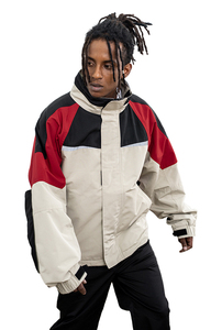 Good Look Wind and Waterproof Color Patchwork Chaqueta de hombre de doble capa con cuello levantado - Product Image 2