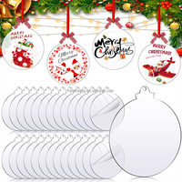 Ornement de boule de noël personnalisé en acrylique gravé nom cercle décor d'arbre