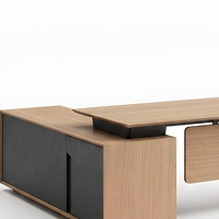 Bureau de direction moderne en bois avec base en fer, tiroir de rangement, poste de travail pour bureau