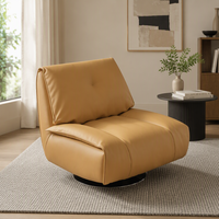 Fauteuil pivotant moderne en cuir écologique Y-620, fauteuil simple pour salon, structure en métal, pieds en acier carbone