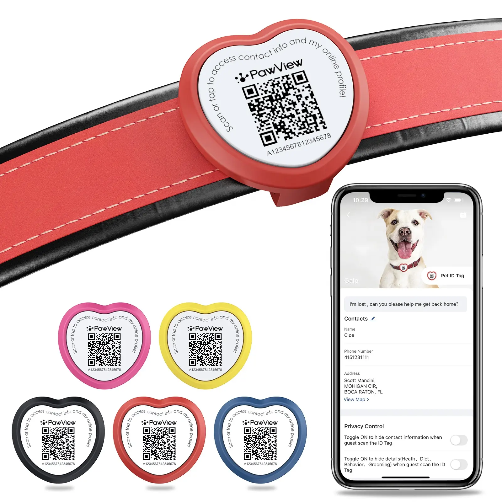 PawView custom silicone NFC smart QR code pet tag wholesale dog air tag personalized pet dog id tag