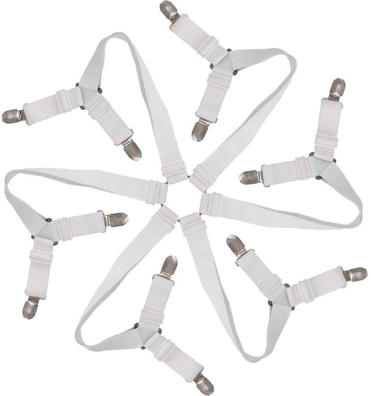 Оптовая продажа с фабрики, 6 перекрестных зажимов для простыни, регулируемые эластичные ремни для простыни любого размера