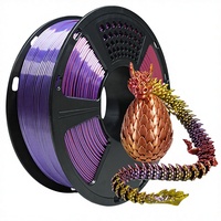 Filament d'imprimante 3D PLA en soie dégradé tricolore YUSHENG, 1,75 mm, bobine de 1 kg, consommable 200°C pour machine d'impression 3D FDM