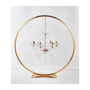 Фантастическая круглая Золотая металлическая подвесная люстра, канделябры, Свадебные центральные украшения для свадебных мероприятий