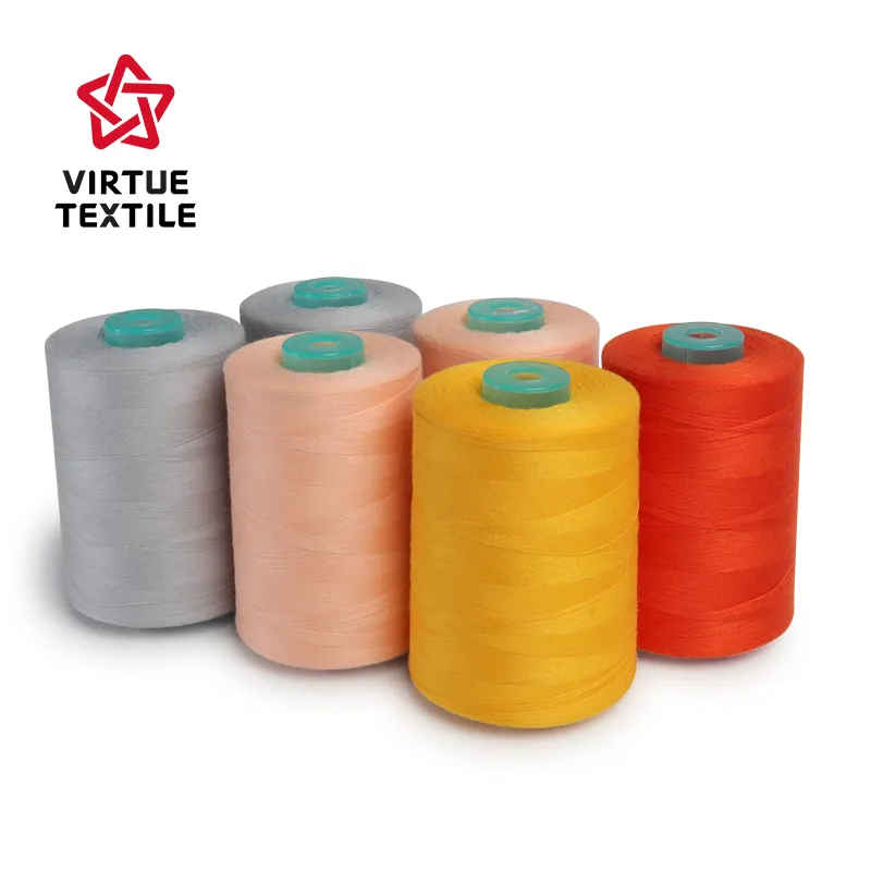 Virtue Textile Factory卸売100% シルケットカラー綿糸/ミシン糸20/2 30/2 40/2下着と靴下用