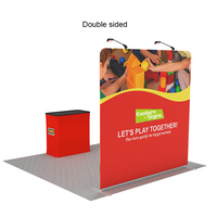 Stand Latar Belakang Foto Kain Tension Ukuran Khusus 8ft & 10ft, Peralatan Pameran Portabel dengan Backdrop Sarung Bantal
