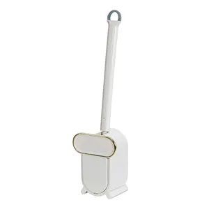 Wall Mounted Or Floor Standing Curved S-shaped Toilet Brush With Cleaning Holder Set