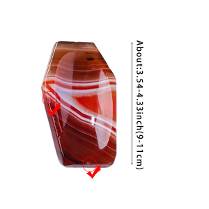 Ciotola a Forma di Bara in Agata Rossa Naturale per Conservazione di Gemme, Decorazione Casa e Uso per Altare di Stregoneria - Product Image 2