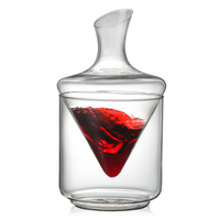 Décanteur à vin à refroidissement rapide - Seau à glace en verre borosilicate avec entonnoir intégré pour usage domestique et commercial