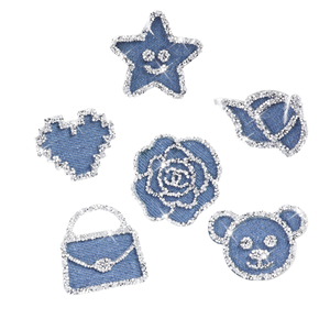 Nouvelle conception, étoile brodée en PVC thermocollante, bord en strass AB, accessoires DIY pour sacs, jeans, patchs - Product Image 1