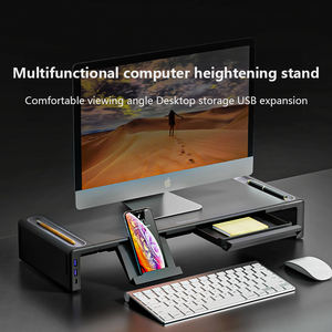 Amplificateur de moniteur d'ordinateur Charge rapide Écran de <span class=keywords><strong>bureau</strong></span> Base de stockage de <span class=keywords><strong>bureau</strong></span> Support de fer en métal Amplificateur de moniteur d'extension USB - Product Image 2