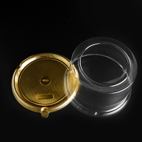 Boîte de rangement pour gâteau rond en plastique PET de qualité alimentaire coréen, jetable, dorée, en forme de dôme