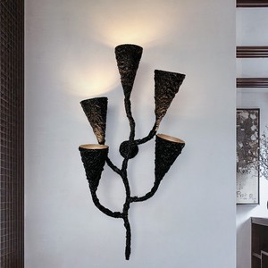 Artistic <b>Wall</b> Lamp Black 5 <b>Lights</b> LED E27 <b>Switch</b> Control For Restaurant Decor - Product Image 1