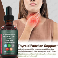 Offres Spéciales OEM Goutte de soutien thyroïdien Sélénium Zinc Iode L-tyrosine Ashwagandha Améliorer la mise au point 30ml