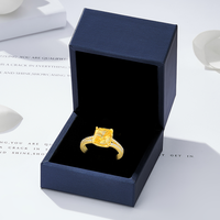 Cincin Fashion Berlapis Emas 18K Moyu Desain Baru Zirkon Putih Potongan Bunga Es Kuning Angsa Tua