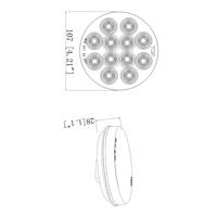 Nouvelle lampe arrière LED ronde de 4 pouces pour camion et remorque, OEM ODM, 12 LED, stop, clignotant, marche arrière, SAE DOT, étanche IP67, KLT-LITE