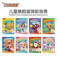 Keybaby – Nouveau livre de coloriage avec 8 motifs personnalisés, style tendance, autocollants de maquillage pour transformer le visage, vente en gros, avec marqueurs pour enfants