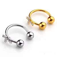 Xinfocus cincin hidung 20G, cincin hidung pin kancing, cincin hidung menjuntai baja tahan karat kualitas tinggi, cincin modis untuk wanita