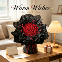 Bouquet de grandes roses rouges préservées OEM, emballage noir, roses éternelles nouées à la main pour la Saint-Valentin, anniversaire, souvenir, vente en gros