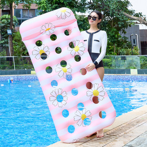 Flotador Inflable Kelukeya, Diseño de Margaritas Rosadas, Tumbona Flotante para Adultos, Silla Flotante para Piscina - Product Image 2