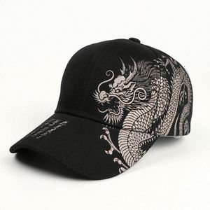 Casquettes de baseball imprimées à 6 panneaux, style chinois, motif dragon, pour hommes et femmes, tendance hip-hop, printemps et été - Product Image 2