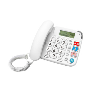 Para personas mayores Manos libres Marcación y conversación Función de bloqueo de 3 pasos Alarma SOS Teléfono con cable de emergencia - Product Image 1