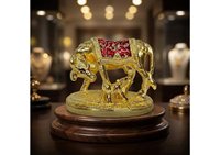 Patung Sapi Anak Sapi Berlapis Emas Buatan Tangan OM Shubh Labh Kamadhenu Dekorasi Rumah Religius Multi-bagian Hadiah Pernikahan Ulang Tahun Minimalis
