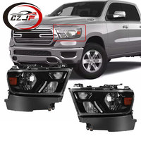 CZJF Autoteile Halogen Scheinwerfer Scheinwerfer Assy Composite mit schwarzer Verkleidung für Dodge RAM 1500 2019-2024 68316087AH 68316086AI