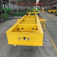 Semi Trailer Kerangka Kontainer 3 As Roda 40ft dengan Kunci Putar untuk Transportasi Pelabuhan