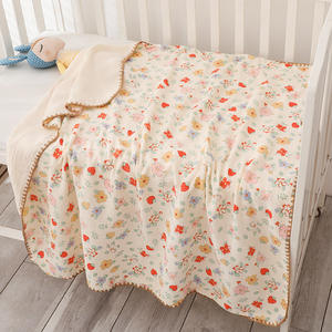 Couverture en mousseline pour bébé, personnalisée, luxueuse, confortable, 4 couches, pour filles, style européen et américain, toute saison, écologique - Product Image 4