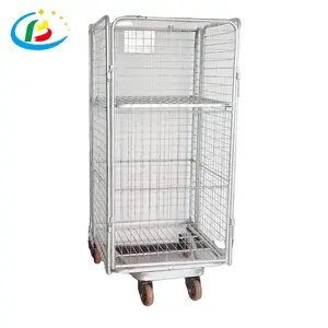 Laundry Trolley Transfer Cage Industrial Customized Logistic Warehouse Welded Steel Galvanize Roll Container Storage