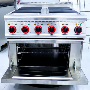 Cocina Comercial de 4 Placas, <span class=keywords><strong>Horno</strong></span> Eléctrico para Restaurante, Placa Caliente HELAXEN de Acero, Cocina Eficiente de 2100W, Fácil de Limpiar - Product Image 6
