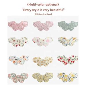 ผ้ากันเปื้อนเด็กทารกแบบใหม่ ผ้าฝ้าย 100% ลายดอกไม้เจ้าหญิง ซักได้ สีตามสั่ง ปิดด้วยกระดุม สำหรับเด็กทารกและเด็กวัยหัดเดิน - Product Image 2