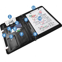 Porte-documents professionnel A4 en cuir PU avec fermeture éclair, organiseur, presse-papiers, pochette pour cartes et tablette, personnalisable avec logo, pour bureau, vente en gros, Boying