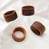 Anneaux de serviette en bois d'acacia ronds BST, porte-serviettes minimalistes en bois pour dîner, décoration de table à la maison et à l'hôtel